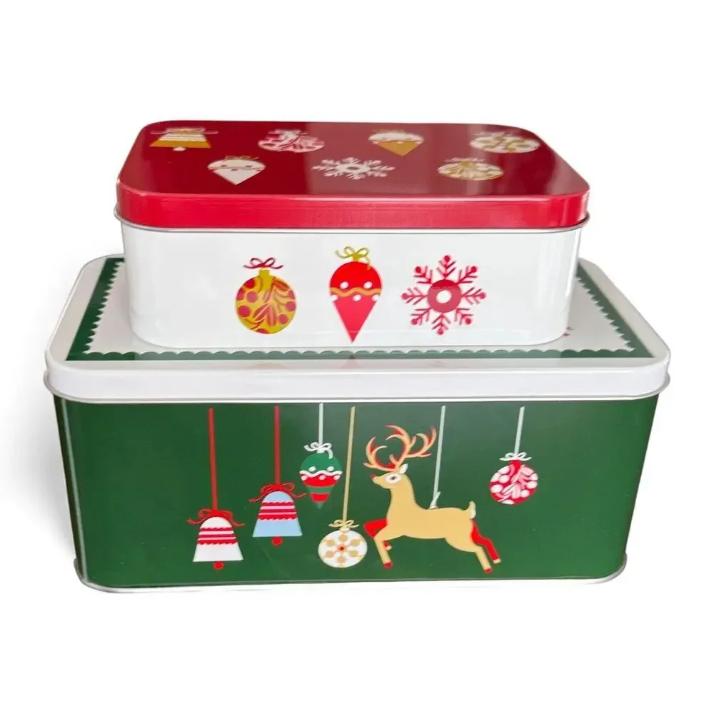 IKEA VINTERFINT Set of (2) Holiday Inspired Storage Tins